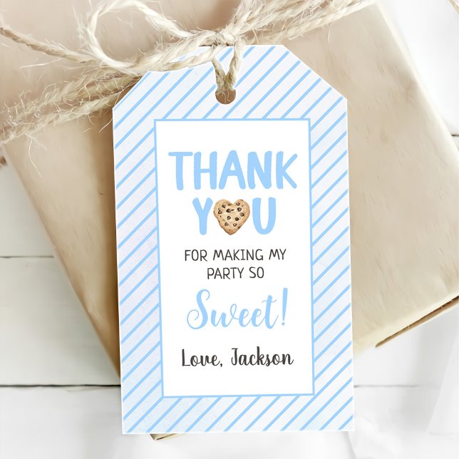 Milch und Cookies Blue 1. Geburtstag Party Geschenkanhänger (Von Creator hochgeladen)