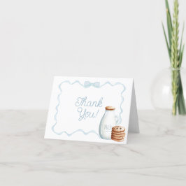 Milch und Cookies Blue Baby Shower Dankeskarte