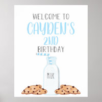 Milch und Cookies Blue Birthday Willkommenspender
