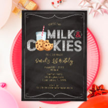 Milch und Cookies - Einladung zum Geburtstag - Süß
