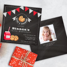 Milch und Cookies - Einladung zum Geburtstag - Vin