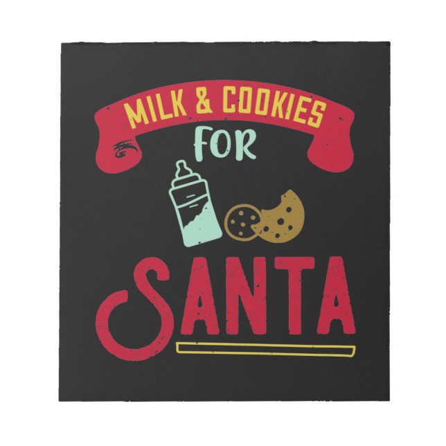 Milch und Cookies für Santa Notizblock (Vorderseite)