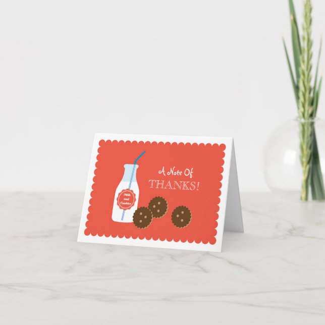 Milch und Cookies Geburtstag Danke Karte (Vorderseite)