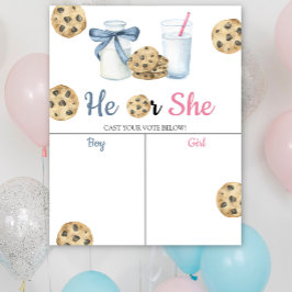 Milch und Cookies Gender offenbaren Er oder sie Di Poster