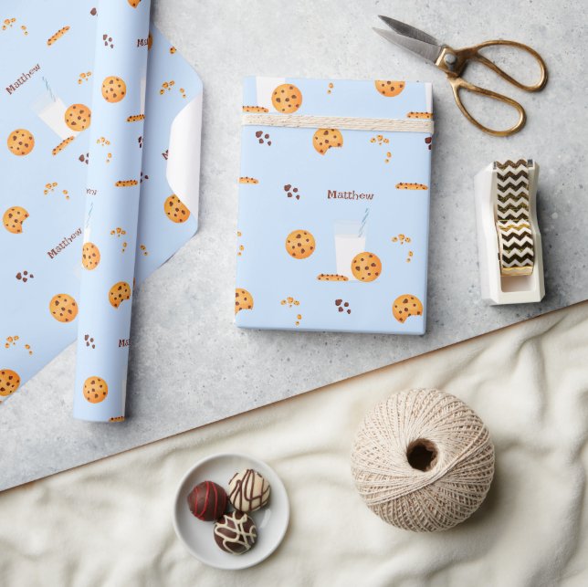 Milch und Cookies Geschenkpapier (Kunsthandwerk)