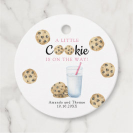 Milch und Cookies Mädchen Babydusche Geschenkanhänger