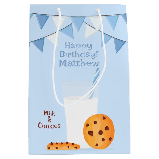 Milch und Cookies Mittlere Geschenktüte (Vorderseite)