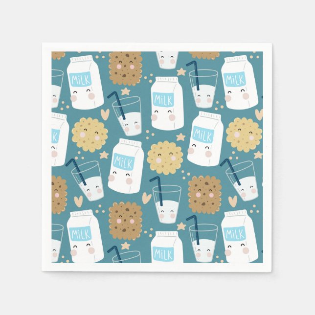 Milch und Cookies Napkins Serviette (Vorderseite)