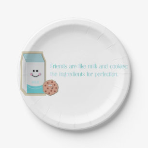 Milch und Cookies Pappteller