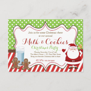 Milch und Cookies Party Einladung Weihnachten