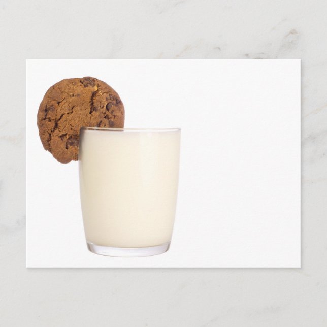 Milch und Cookies Postkarte (Vorderseite)