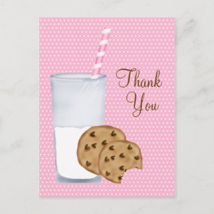 Milch und Cookies Postkarte