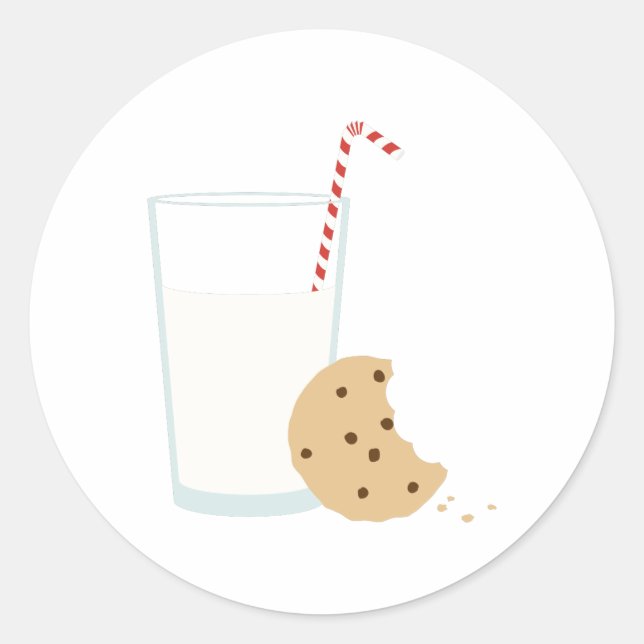 Milch und Cookies Runder Aufkleber (Vorderseite)