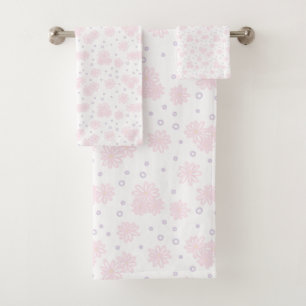 Milch und Dosen - Pastellrosa, Gelb und Lila Badhandtuch Set