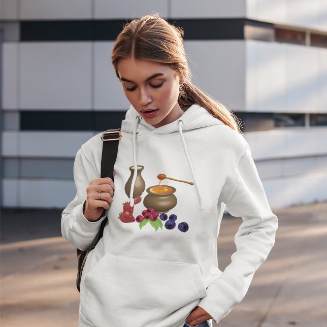 Milch und Honig mit Berries Rustikale Ernährung Hoodie (Von Creator hochgeladen)