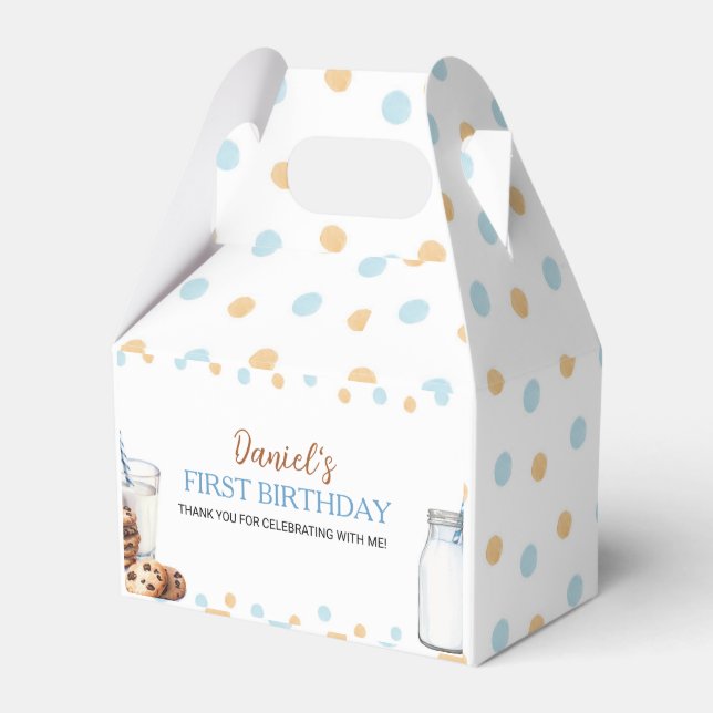 Milch und Kekse Geburtstagsparty Gefälligkeitsbox Geschenkschachtel (Vorderseite)