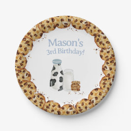 Milch und Krümel Blue Birthday Party Tisch Pappteller