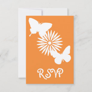 Milch und Schmetterlinge in der Orange RSVP-Karte RSVP Karte