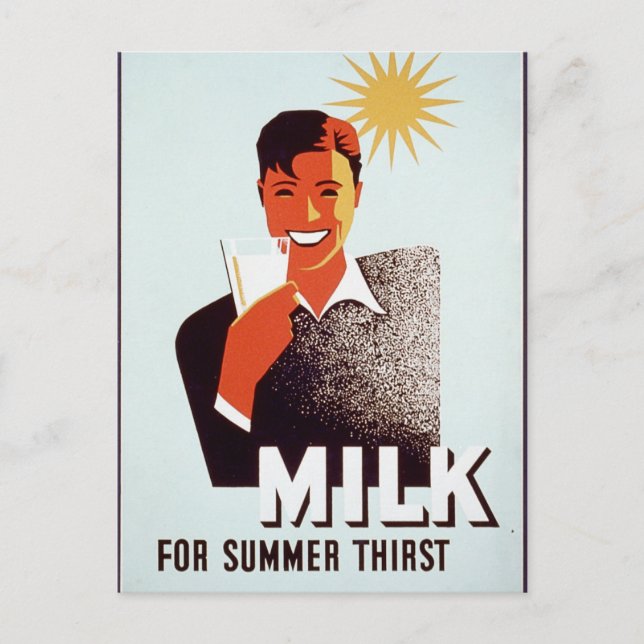 Milch - zum Sommerdurst Postkarte (Vorderseite)