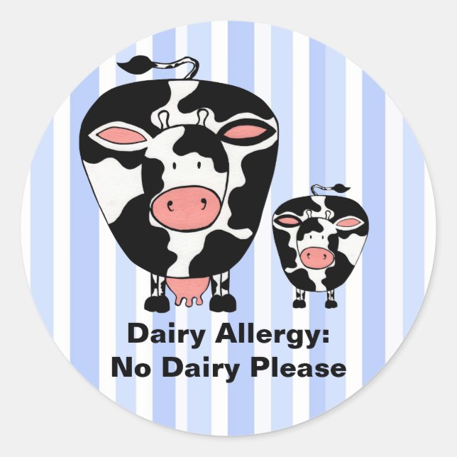 Milchallergie Farm Cow Personalisiert Label Runder Aufkleber (Vorderseite)