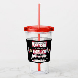 Milchallergie-Warnlabel Acryltrinkbecher