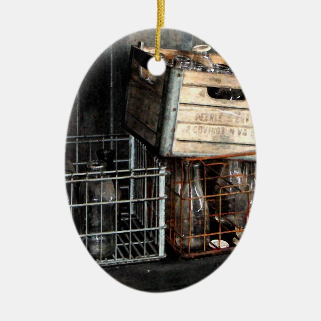 Milchflaschen Keramikornament (Vorne)