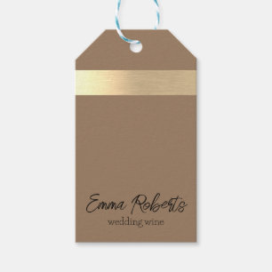 Milchkaffee Brown Gold Foil Rustikale Imitate Geschenkanhänger