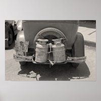Milchkannen, 1939. Vintages Foto
