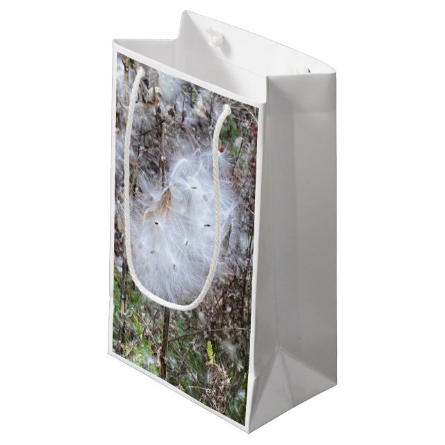 Milchkraut und Seide Kleine Geschenktüte (Vorderseite Schrägansicht)