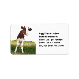 Milchkühe - braun gestrichen & weiß Holstein Adressaufkleber