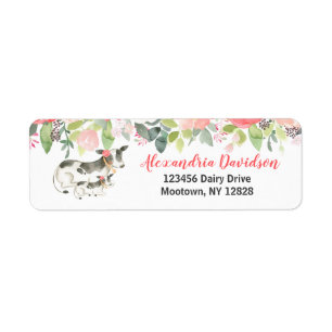 Milchkühe Floral Custom Address Labels