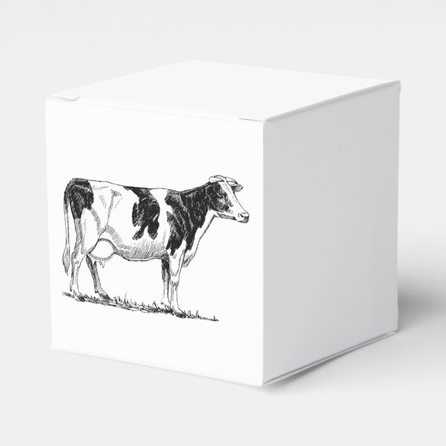 Milchkühe Holstein Fresian Pencil Zeichnend Geschenkschachtel (Vorderseite)