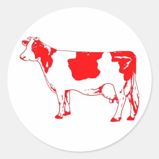 Milchkühe Silhouette Rind Moo Bull Steer Runder Aufkleber (Vorderseite)