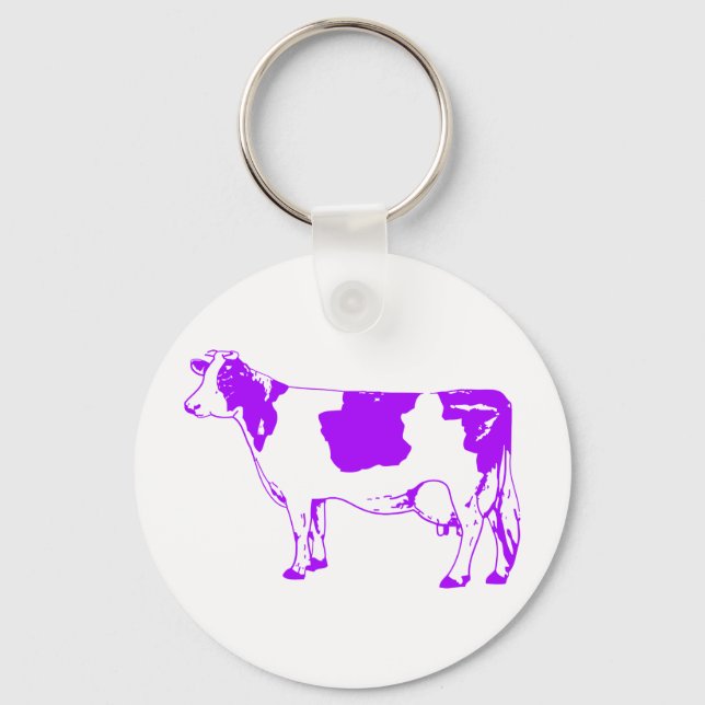 Milchkühe Silhouette Rind Moo Bull Steer Schlüsselanhänger (Vorderseite)