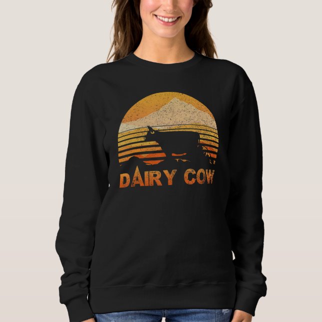 Milchkühe Vintag Retro Sweatshirt (Vorderseite)