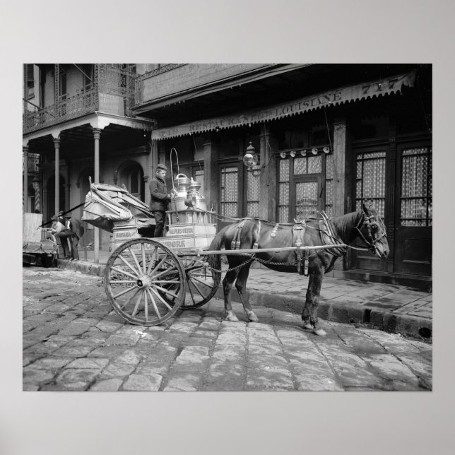 Milchlieferwagen, 1903. Vintages Foto Poster (Vorne)