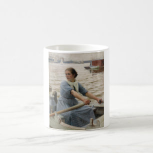 Milchmädchen auf einem Ruderboot (von Albert Edelf Kaffeetasse