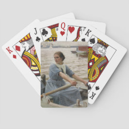 Milchmädchen auf einem Ruderboot (von Albert Edelf Spielkarten