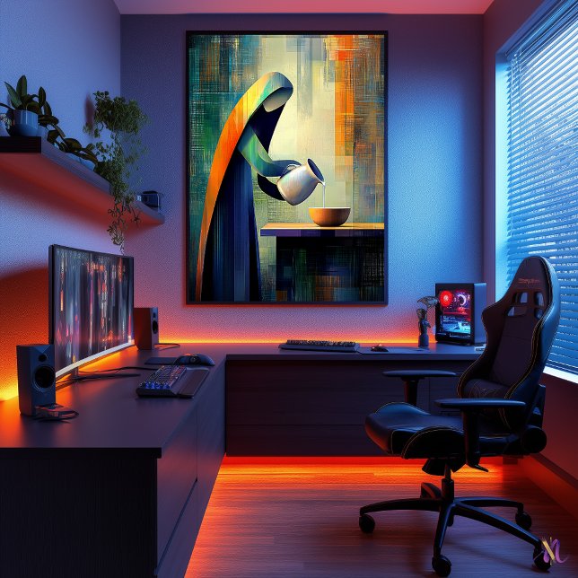 Milchmädchen - Kubist Inspiriert von Vermeer Poster (Von Creator hochgeladen)