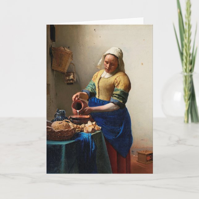Milchmädchen Küchenmädchen von Johannes Vermeer Karte (Vorderseite)
