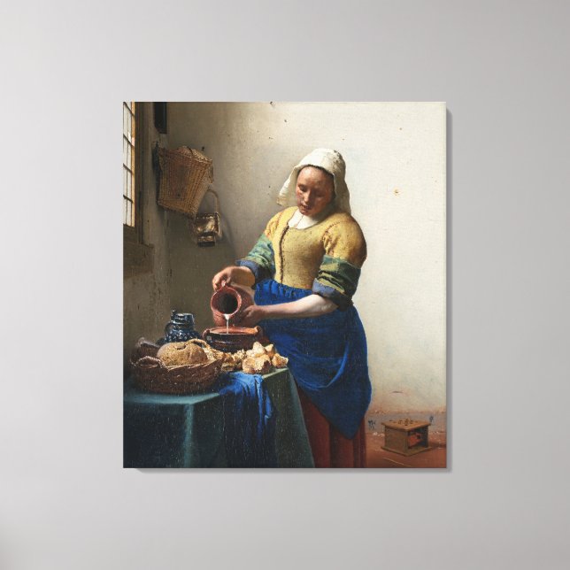 Milchmädchen von Johannes Vermeer Leinwanddruck (Vorderseite)