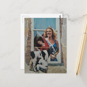 Milchprinzessin Alice Unique Retro Collage  Postkarte