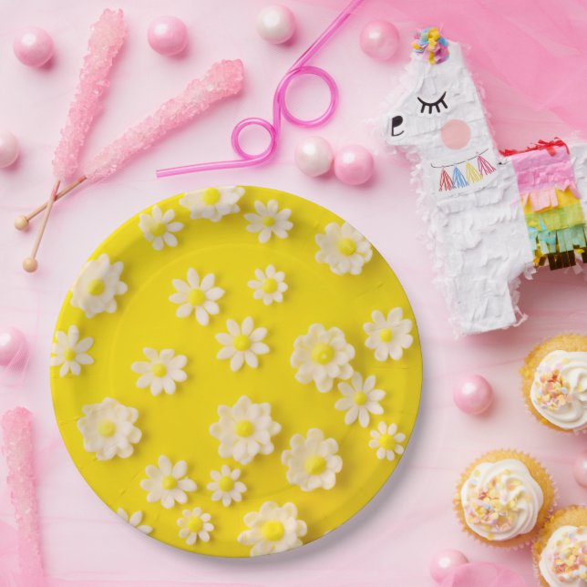 Milchprodukte mit gelbem Hintergrund Pappteller (Party)