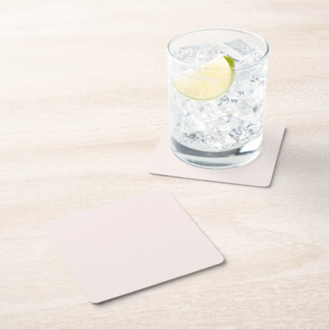 Milchrosa Feststoff Rechteckiger Pappuntersetzer (Vor Ort)