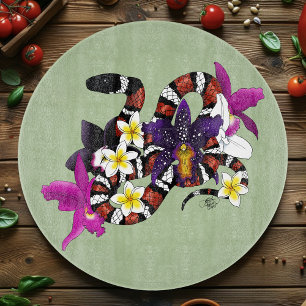 Milchschlange Exotische Florale Grün Schneidebrett