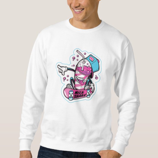 Milchschüttelskateboard Sweatshirt (Vorderseite)