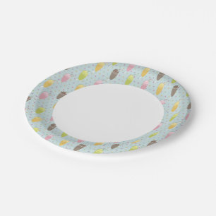 Milchshake-Muster Pappteller