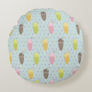 Milchshake-Muster Rundes Kissen