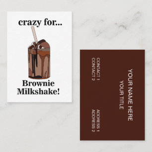 Milchshake Verrückt nach Brownie-Milchshake Visitenkarte