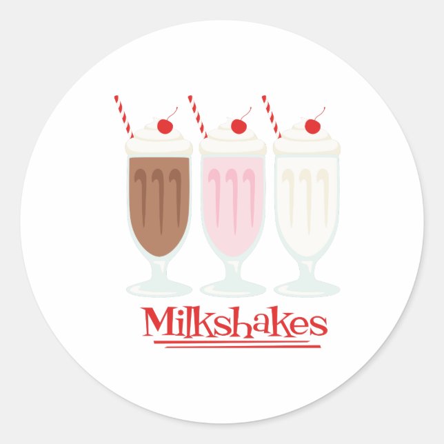 Milchshakes Runder Aufkleber (Vorderseite)